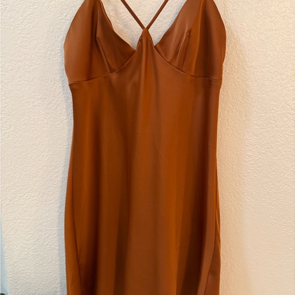 Urban Outfitters Brown Satin Mini Dress - Picture 5 of 15
